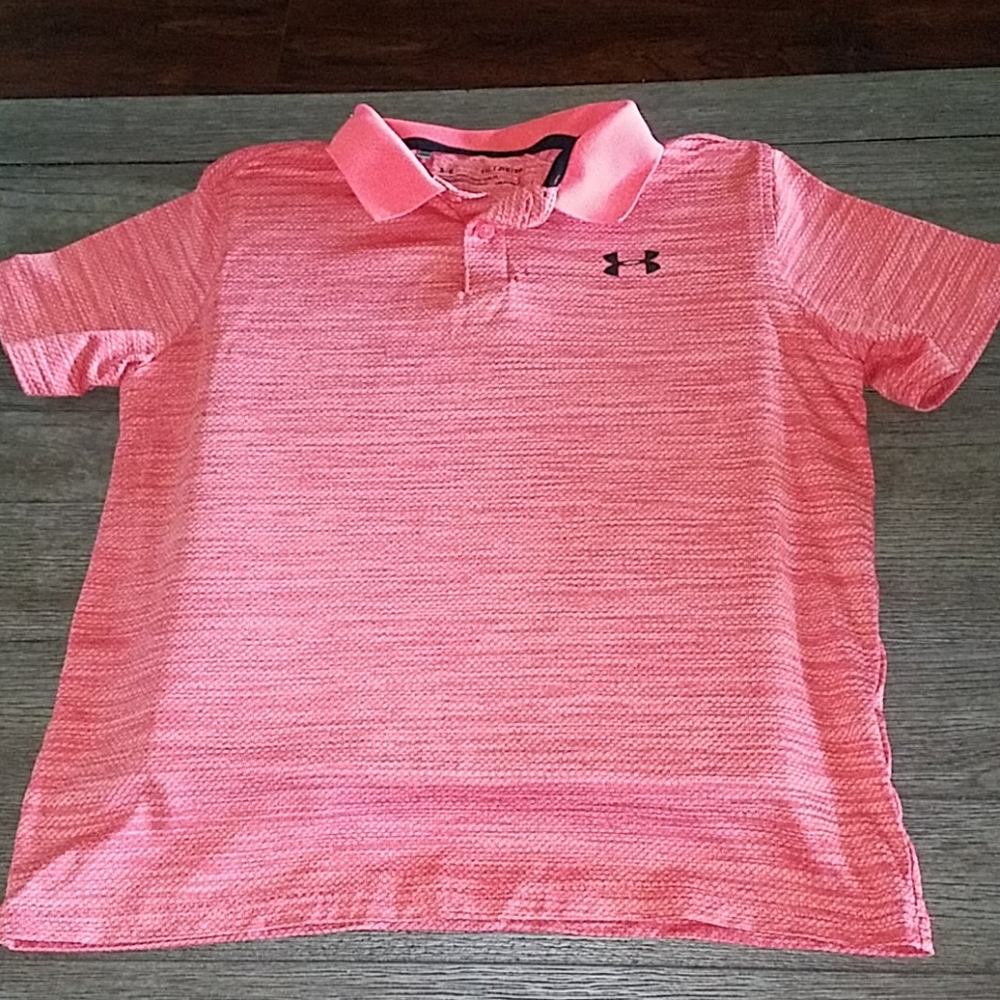 Under Armour button drop, YXL, Coral Color